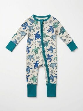 Caden Lane Sea Turtle Convertible Zip Romper Footie Size 0-3 months
